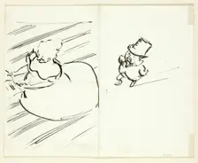 Sketches of Man and Woman Seen from Above, n.d. Creator: Philip William May