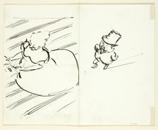 Sketches of Man and Woman Seen from Above, n.d. Creator: Philip William May