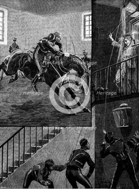 Sketches of military life: the new Subaltern: day and night, 1890. Creator: R. Taylor.