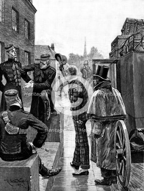 Sketches of military life: arrival of the new Subaltern, 1890. Creator: R. Taylor.