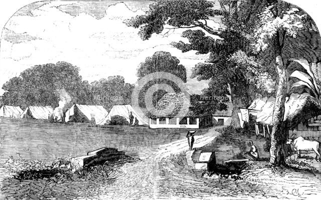 Sketches of Native Life in India - Sepoy Encampment at Barrackpore, 1858. Creator: Unknown.