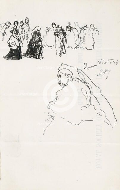 Sketches of Queen Victoria, 1887. Creator: Sir John Gilbert.