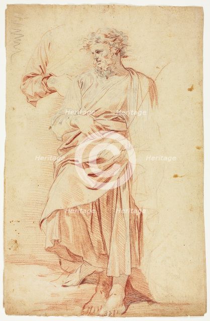 Sketches of Robed Male Prophet, n.d. Creator: Nicolas Mignard.