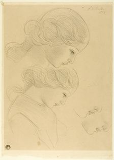 Sketches of Woman's Profile, 1863. Creator: Frederic William Burton