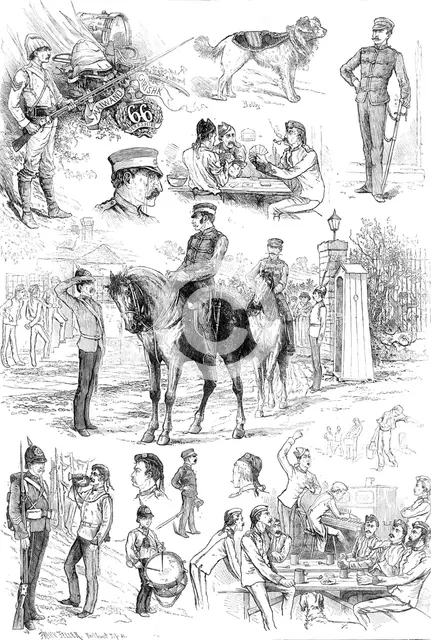 Sketches of the 66th (Berkshire) Regiment, 1881. Creator: Unknown.