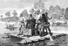 Sketches of the Ashantee War, by our special artist: Ashantee ambassadors crossing the Prah, 1874. Creator: Unknown
