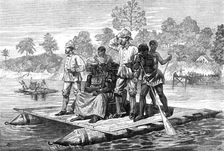 Sketches of the Ashantee War, by our special artist: Ashantee ambassadors crossing the Prah, 1874. Creator: Unknown