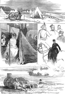 Sketches of the camp at Wimbledon, 1872. Creator: Unknown