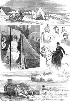 Sketches of the camp at Wimbledon, 1872. Creator: Unknown