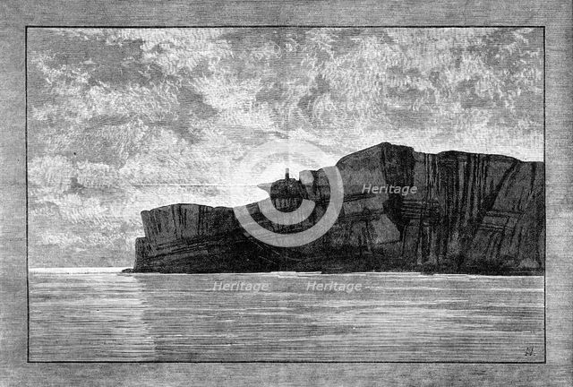 Sketches of the Gulf of St. Lawrence, Lower Canada: lighthouse at entrance to Gaspé Bay, 1881. Creator: Unknown.