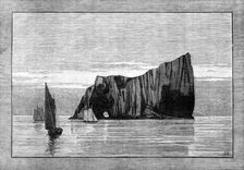 Sketches of the Gulf of St. Lawrence, Lower Canada: the Rock Percé, sketched from a yacht..., 1881. Creator: Unknown