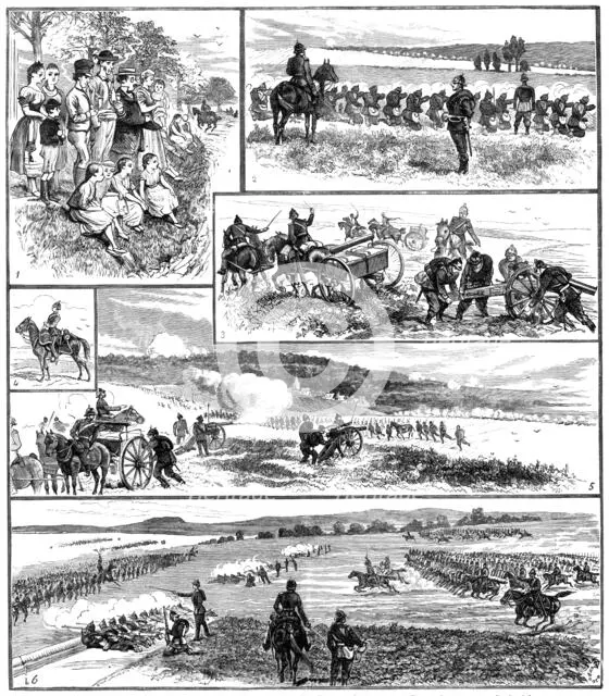 Sketches of the German Army Manoeuvres, 1883. Creator: Unknown.