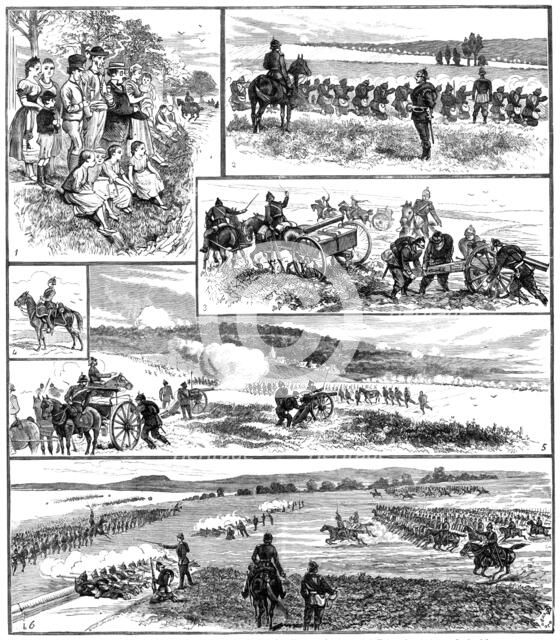 Sketches of the German Army Manoeuvres, 1883. Creator: Unknown.