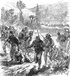 Sketches of the Insurrection in Servia; Fighting between Government Troops and Insurgents..., 1883. Creator: Unknown