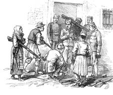 Sketches of the Insurrection in Servia; Receiving the Weapons given up, 1883. Creator: Unknown