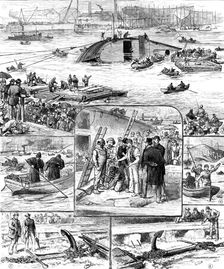 Sketches of the Ship-Launch Disaster at Glasgow, 1883. Creator: Unknown
