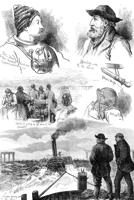 Sketches of the Tay Bridge Disaster, by our special artists, 1880. Creator: Unknown.