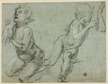 Sketches of Two Putti, One Holding Hand of Dead Christ (recto), n.d. Creator: Alessandro Casolani della Torre