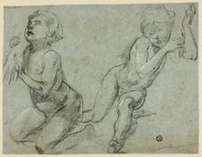 Sketches of Two Putti, One Holding Hand of Dead Christ (recto), n.d. Creator: Alessandro Casolani della Torre