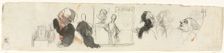 Sketches of Various Figures, third quarter 19th century. Creator: Honoré Daumier (French, 1808-1879)