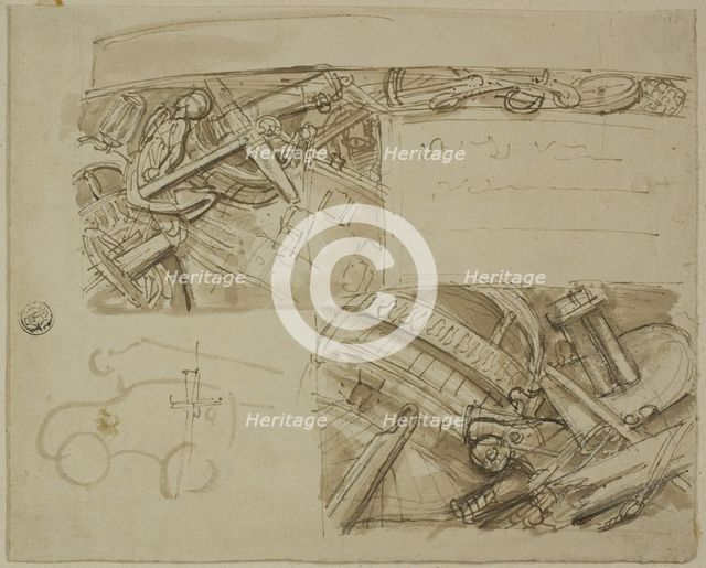 Sketches of Various Objects, Including Anchor, n.d. Creator: Unknown.