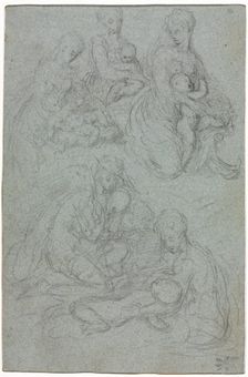 Sketches of Virgin and Child, second half 1500s. Creator: Giulio Campi (Italian, c. 1500-1572)