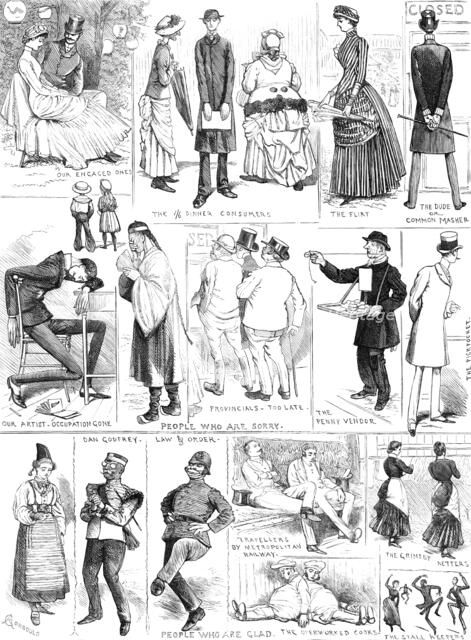 Sketches suggested by the closing of the International Fisheries Exhibition, 1883. Creator: Unknown.