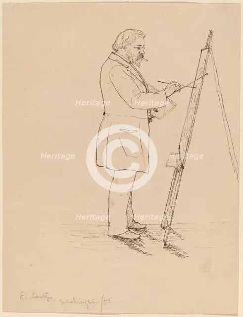 Sketching - Emanuel Leutze, 1858. Creator: John Quincy Adams Ward.