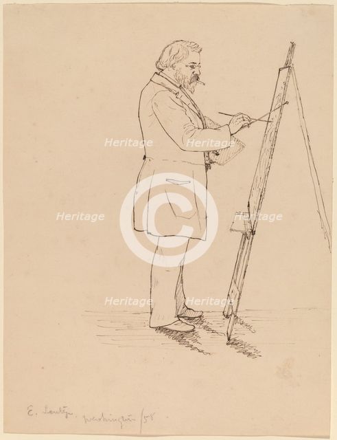 Sketching - Emanuel Leutze, 1858. Creator: John Quincy Adams Ward.