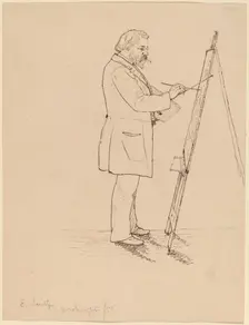Sketching - Emanuel Leutze, 1858. Creator: John Quincy Adams Ward