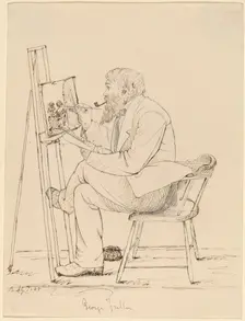 Sketching - George Fuller, 1858. Creator: John Quincy Adams Ward