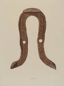 Skid Shoe for Horse, c. 1938. Creator: Samuel Faigin