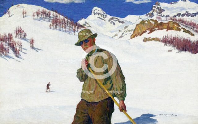 Skier, 1899. Creator: Giacometti, Giovanni (1868-1933).