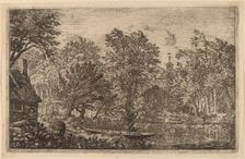 Skiff at a River Bank, probably c. 1645/1656. Creator: Allart van Everdingen