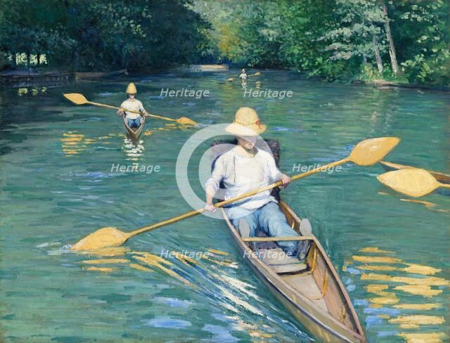 Skiffs, 1877. Creator: Gustave Caillebotte.