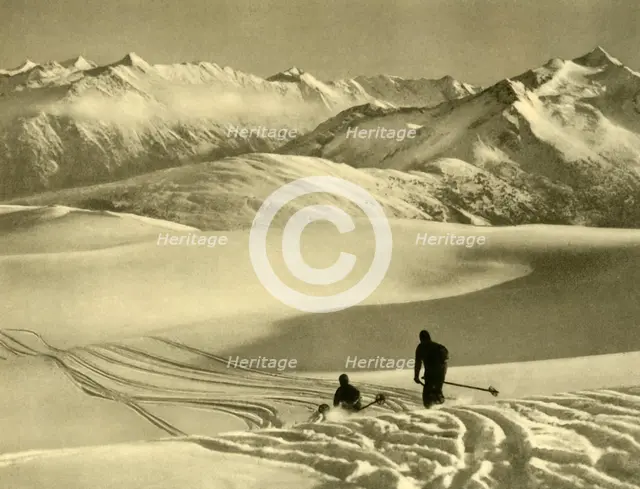 Skiing on the Gerlos plateau, Austria, c1935. Creator: Unknown.