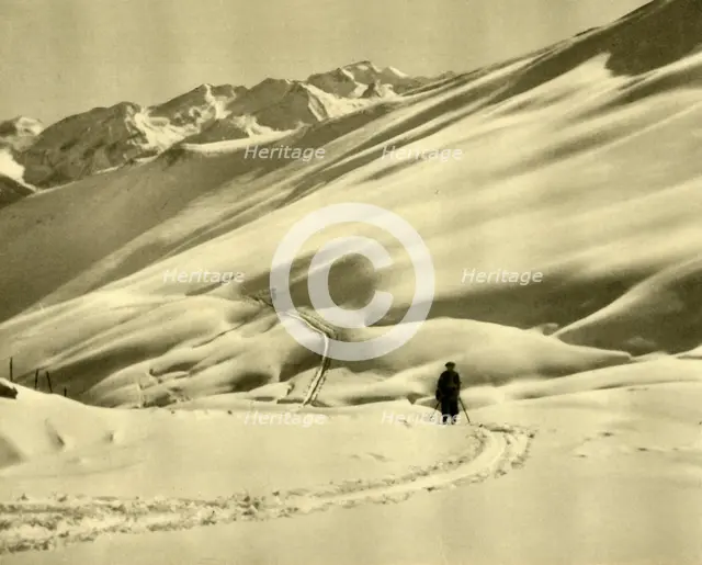 Skiing at Upper Schlossalm, near Bad Hofgastein, Austria, c1935.  Creator: Unknown.