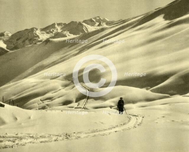 Skiing at Upper Schlossalm, near Bad Hofgastein, Austria, c1935.  Creator: Unknown.