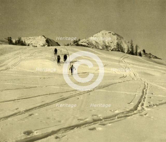 Skiing in the Totes Gebirge mountains, Austria, c1935.  Creator: Unknown.