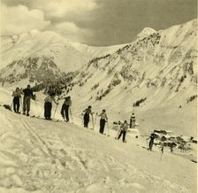 Skiing lesson, Arlberg, Austria, c1935. Creator: Unknown