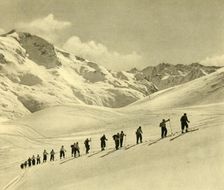 Skiing lesson, Arlberg, Austria, c1935. Creator: Unknown