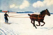 Skijöring in Sweden, c1928. Creator: Unknown
