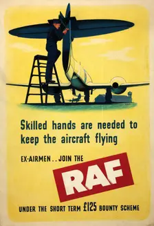 Skilled hands are needed to keep the aircraft flying... WWII poster, between 1939 and 1946. Creator: Central Office of Information
