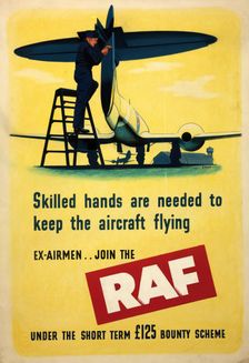 Skilled hands are needed to keep the aircraft flying... WWII poster, between 1939 and 1946. Creator: Central Office of Information