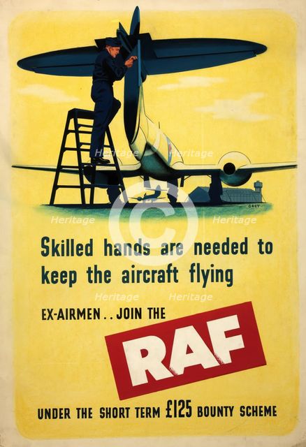 'Skilled hands are needed to keep the aircraft flying...', WWII poster, between 1939 and 1946. Creator: Central Office of Information.