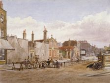 Skinners Almshouses and Trinity Almshouses, Mile End Road, Stepney, London, 1883. Artist: John Crowther