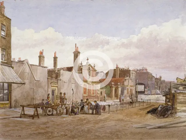 Skinners' Almshouses and Trinity Almshouses, Mile End Road, Stepney, London, 1883. Artist: John Crowther