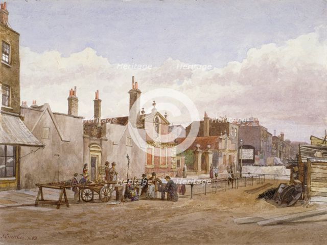 Skinners' Almshouses and Trinity Almshouses, Mile End Road, Stepney, London, 1883. Artist: John Crowther