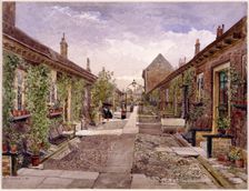 Skinners Almshouses, Mile End Road, Stepney, London, 1883. Artist: John Crowther