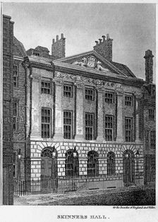 Skinners Hall, City of London, 1828.Artist: W Angus